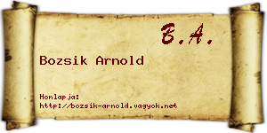 Bozsik Arnold névjegykártya