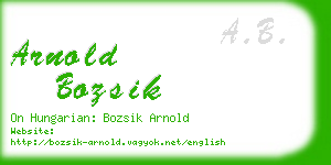 arnold bozsik business card